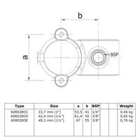 Doos Open klapbaar kruisstuk 90°-E / 48,3 mm (25 stuks)